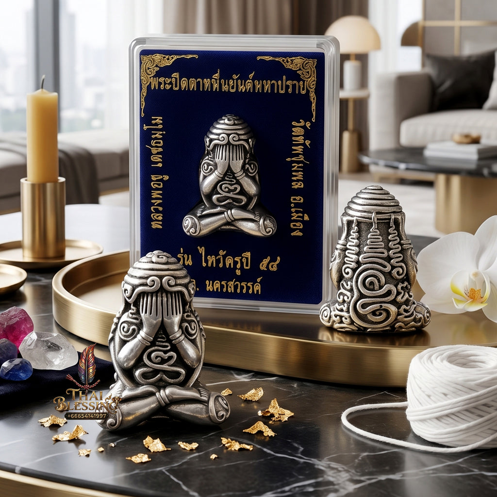 ✨🧘‍♂️🪙 Sacred Sovereign Multi-Grid Focal Matrix - Luang Phor Chu Wat Thap Chumphon 2015 Silver-Fluid Edition (2.2x1.9 cm), Absolute Market Neutralizer & Macro-Asset Inflow Core