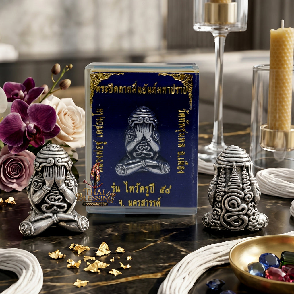 ✨🧘‍♂️🪙 Sacred Sovereign Multi-Grid Focal Matrix - Luang Phor Chu Wat Thap Chumphon 2015 Silver-Fluid Edition (2.2x1.9 cm), Absolute Market Neutralizer & Macro-Asset Inflow Core