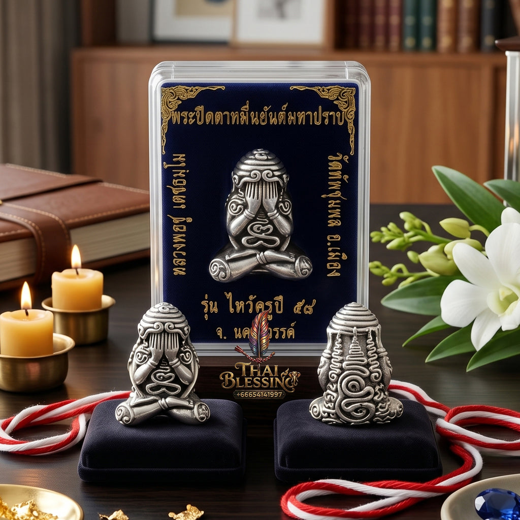 ✨🧘‍♂️🪙 Sacred Sovereign Multi-Grid Focal Matrix - Luang Phor Chu Wat Thap Chumphon 2015 Silver-Fluid Edition (2.2x1.9 cm), Absolute Market Neutralizer & Macro-Asset Inflow Core