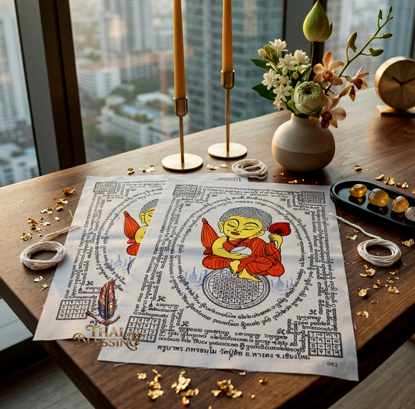 ✨💰 Sacred Phra Sivali Millionaire Abundance Yantra Cloth - Kruba Porn Wat Pu Hor 2018 Masterpiece Scroll,