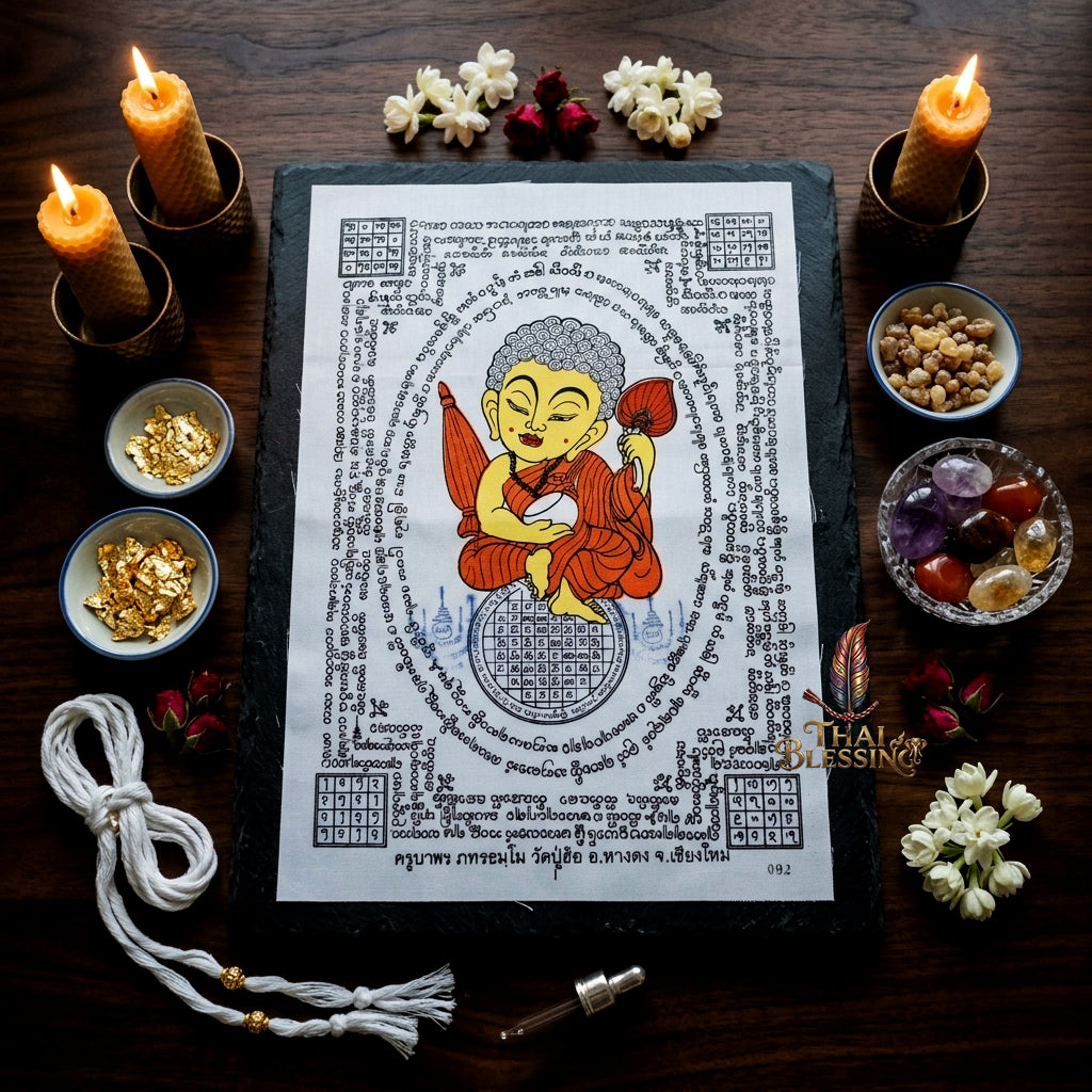 ✨💰 Sacred Phra Sivali Millionaire Abundance Yantra Cloth - Kruba Porn Wat Pu Hor 2018 Masterpiece Scroll,