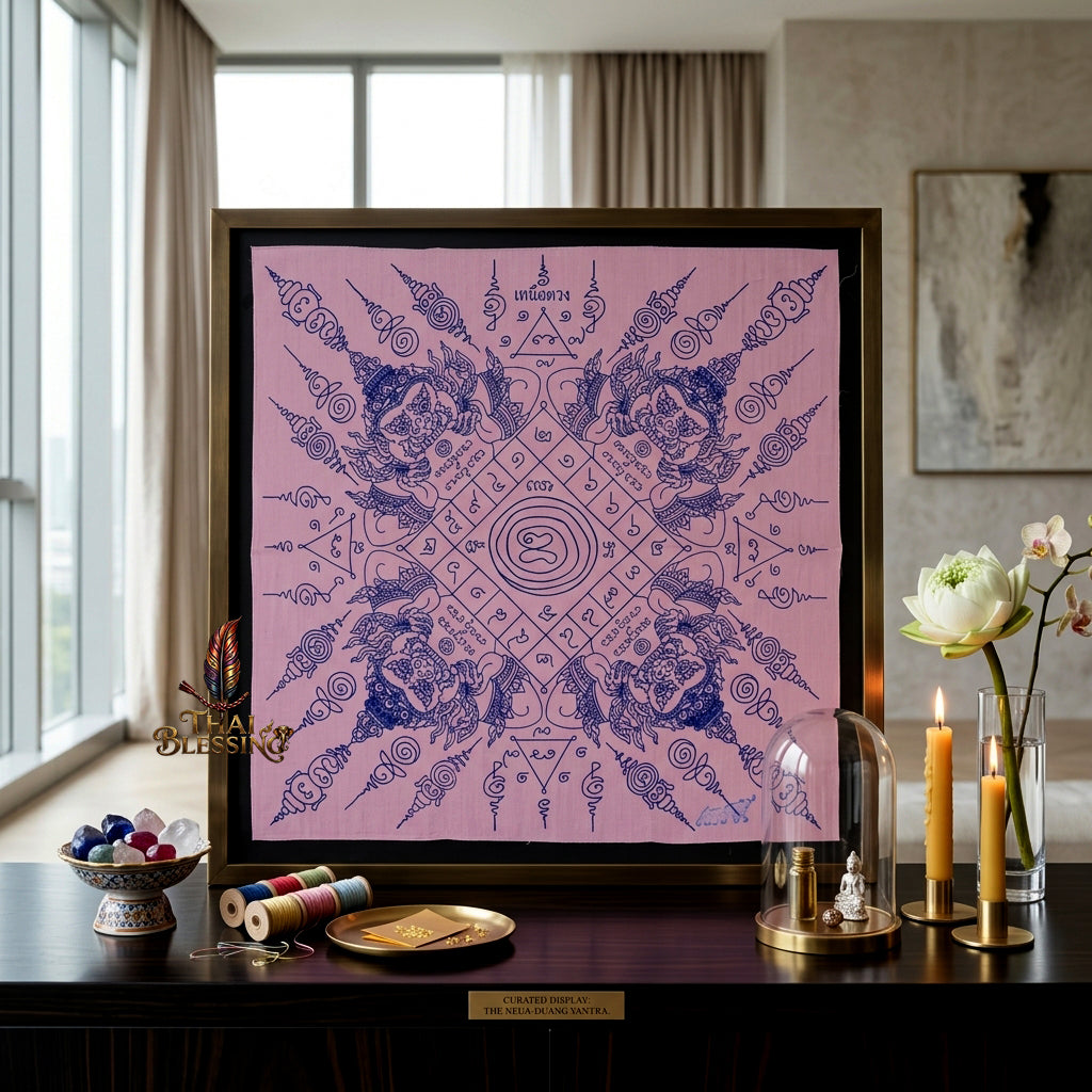 ✨🌑 Sacred Phaya Rahu Overlord Destiny Yantra Cloth - Achan Plian Hatya Non 2024 Khao Or Masterpiece Scroll, Cosmic Eclipse Wealth Magnet, Premium Corporate Authority Spiritual Wall Art