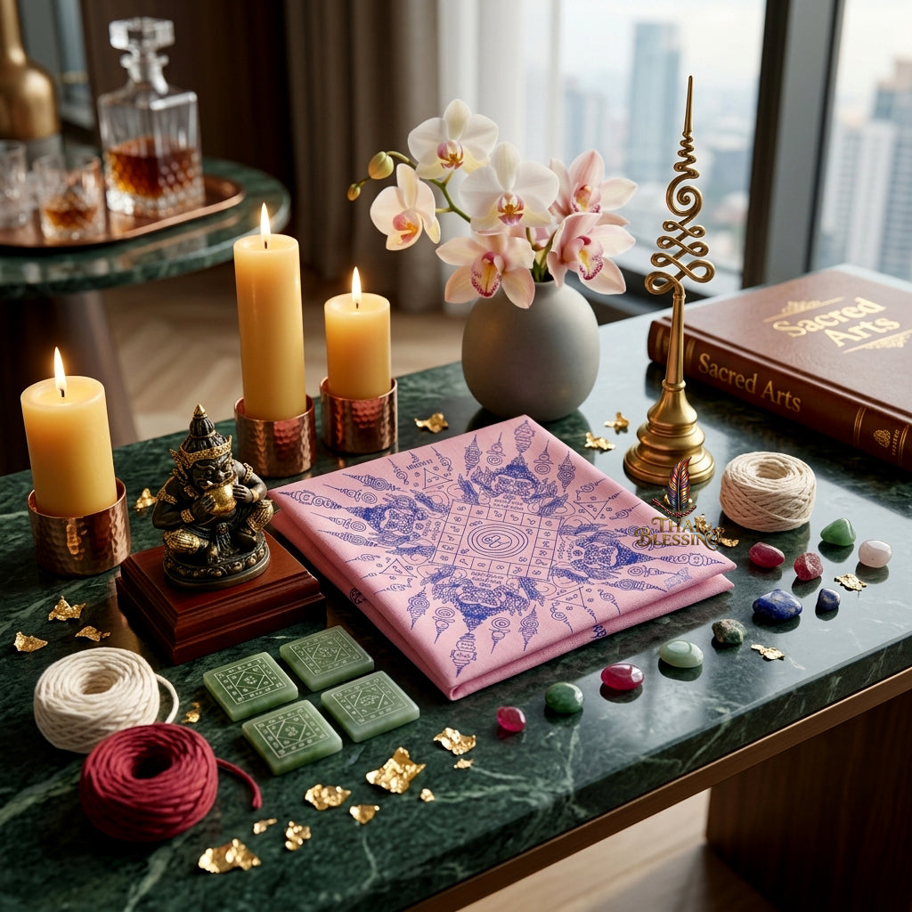 ✨🌑 Sacred Phaya Rahu Overlord Destiny Yantra Cloth - Achan Plian Hatya Non 2024 Khao Or Masterpiece Scroll, Cosmic Eclipse Wealth Magnet, Premium Corporate Authority Spiritual Wall Art