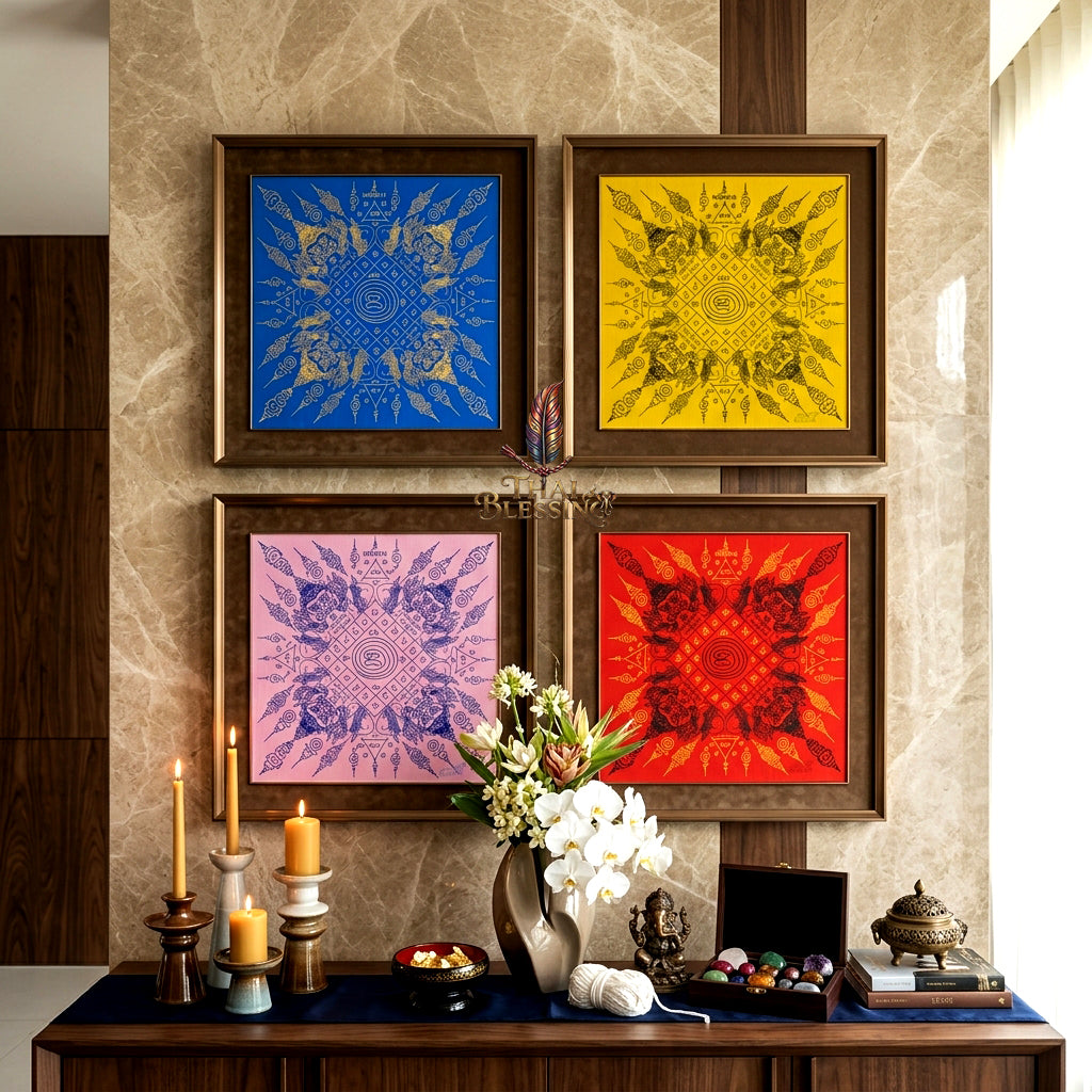 ✨🌑 Sacred Phaya Rahu Overlord Destiny Yantra Cloth - Achan Plian Hatya Non 2024 Khao Or Masterpiece Scroll, Cosmic Eclipse Wealth Magnet, Premium Corporate Authority Spiritual Wall Art