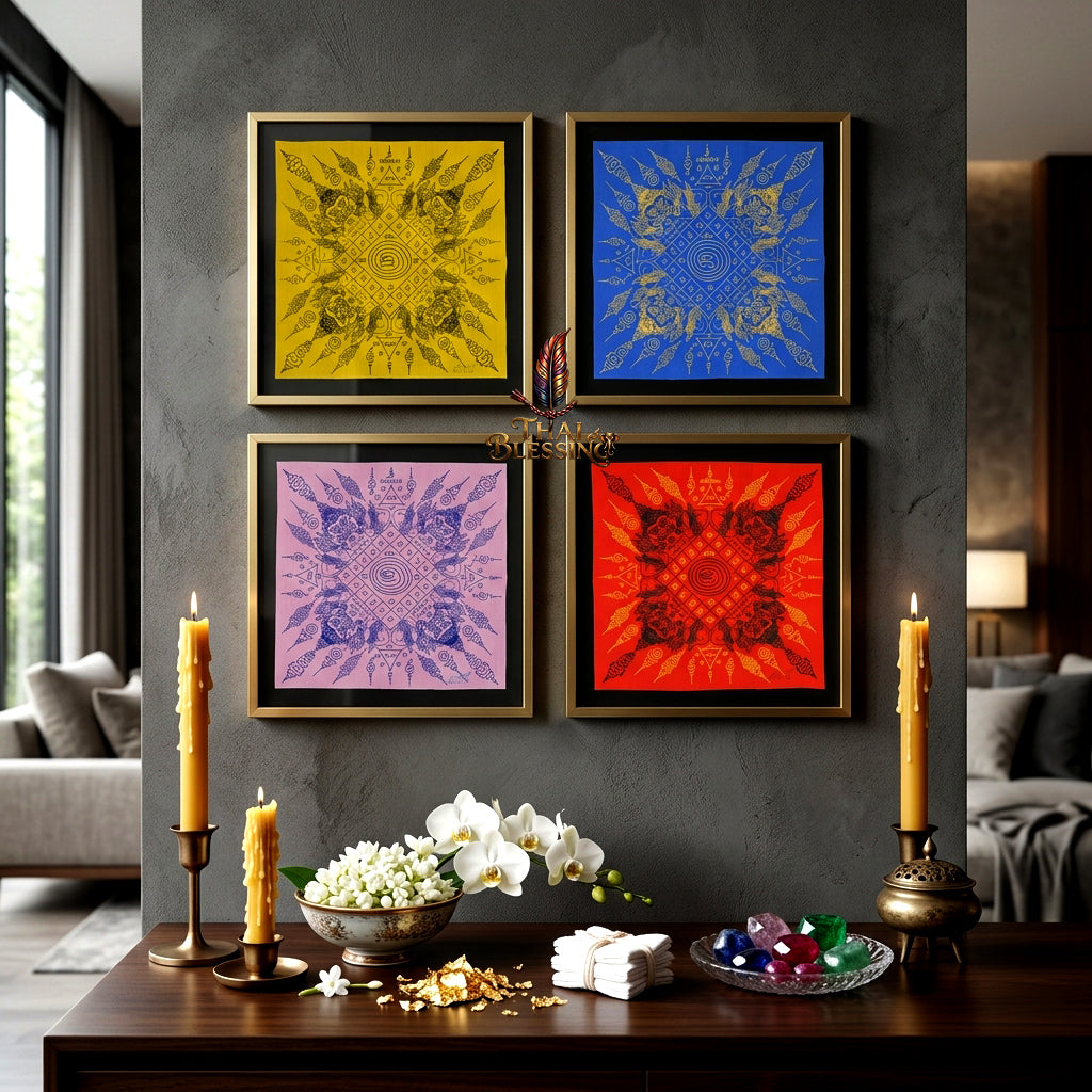 ✨🌑 Sacred Phaya Rahu Overlord Destiny Yantra Cloth - Achan Plian Hatya Non 2024 Khao Or Masterpiece Scroll, Cosmic Eclipse Wealth Magnet, Premium Corporate Authority Spiritual Wall Art