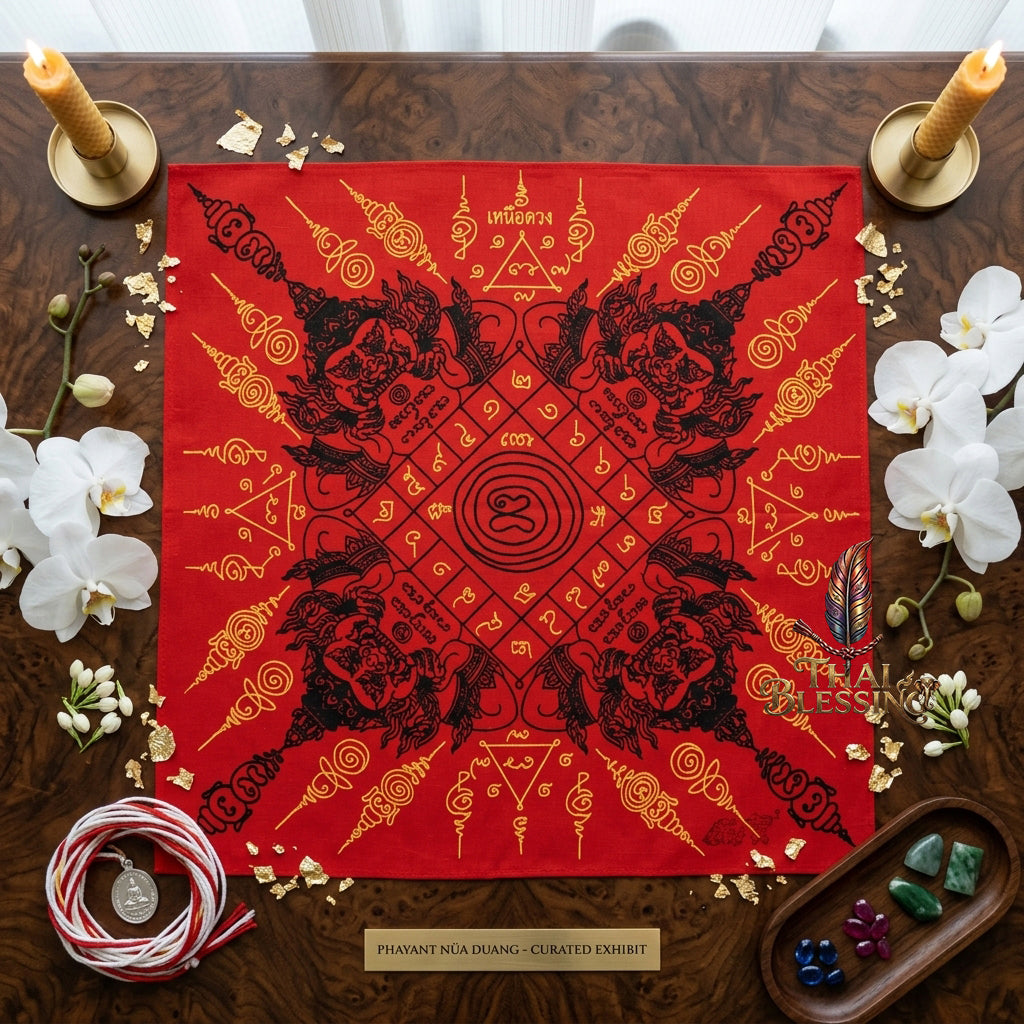 ✨🌑 Sacred Phaya Rahu Overlord Destiny Yantra Cloth - Achan Plian Hatya Non 2024 Khao Or Masterpiece Scroll, Cosmic Eclipse Wealth Magnet, Premium Corporate Authority Spiritual Wall Art