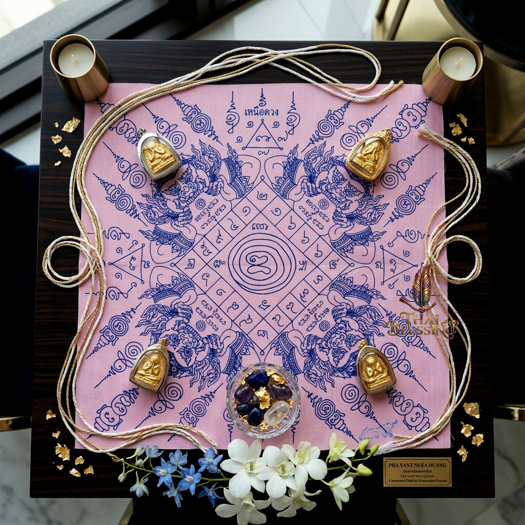 ✨🌑 Sacred Phaya Rahu Overlord Destiny Yantra Cloth - Achan Plian Hatya Non 2024 Khao Or Masterpiece Scroll, Cosmic Eclipse Wealth Magnet, Premium Corporate Authority Spiritual Wall Art
