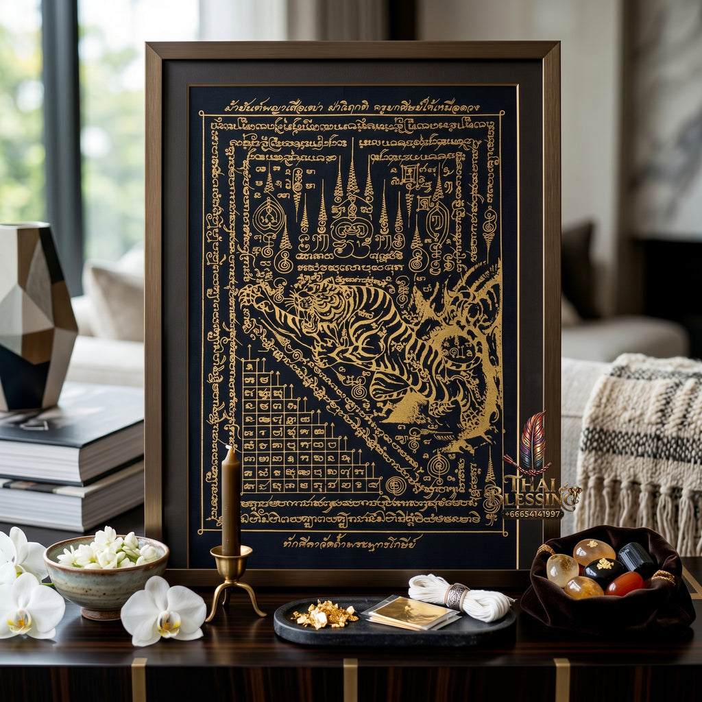 ✨🐅 Sacred Alpha Sovereign Overlord Ynt Cloth - Phra Achan Prasut Wat Nai Tao 2022 Crisis Breakthrough Masterpiece (8x12 Inches), Ultimate Destiny Realignment Matrix, Premium Executive Dominance & Market Velocity Shield