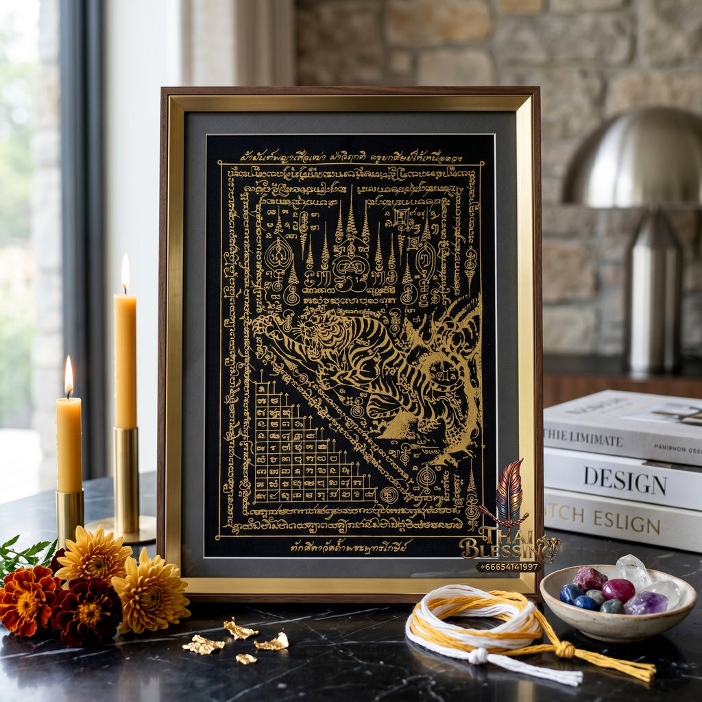 ✨🐅 Sacred Alpha Sovereign Overlord Ynt Cloth - Phra Achan Prasut Wat Nai Tao 2022 Crisis Breakthrough Masterpiece (8x12 Inches), Ultimate Destiny Realignment Matrix, Premium Executive Dominance & Market Velocity Shield