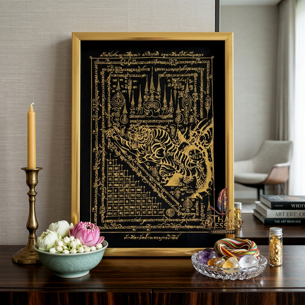 ✨🐅 Sacred Alpha Sovereign Overlord Ynt Cloth - Phra Achan Prasut Wat Nai Tao 2022 Crisis Breakthrough Masterpiece (8x12 Inches), Ultimate Destiny Realignment Matrix, Premium Executive Dominance & Market Velocity Shield
