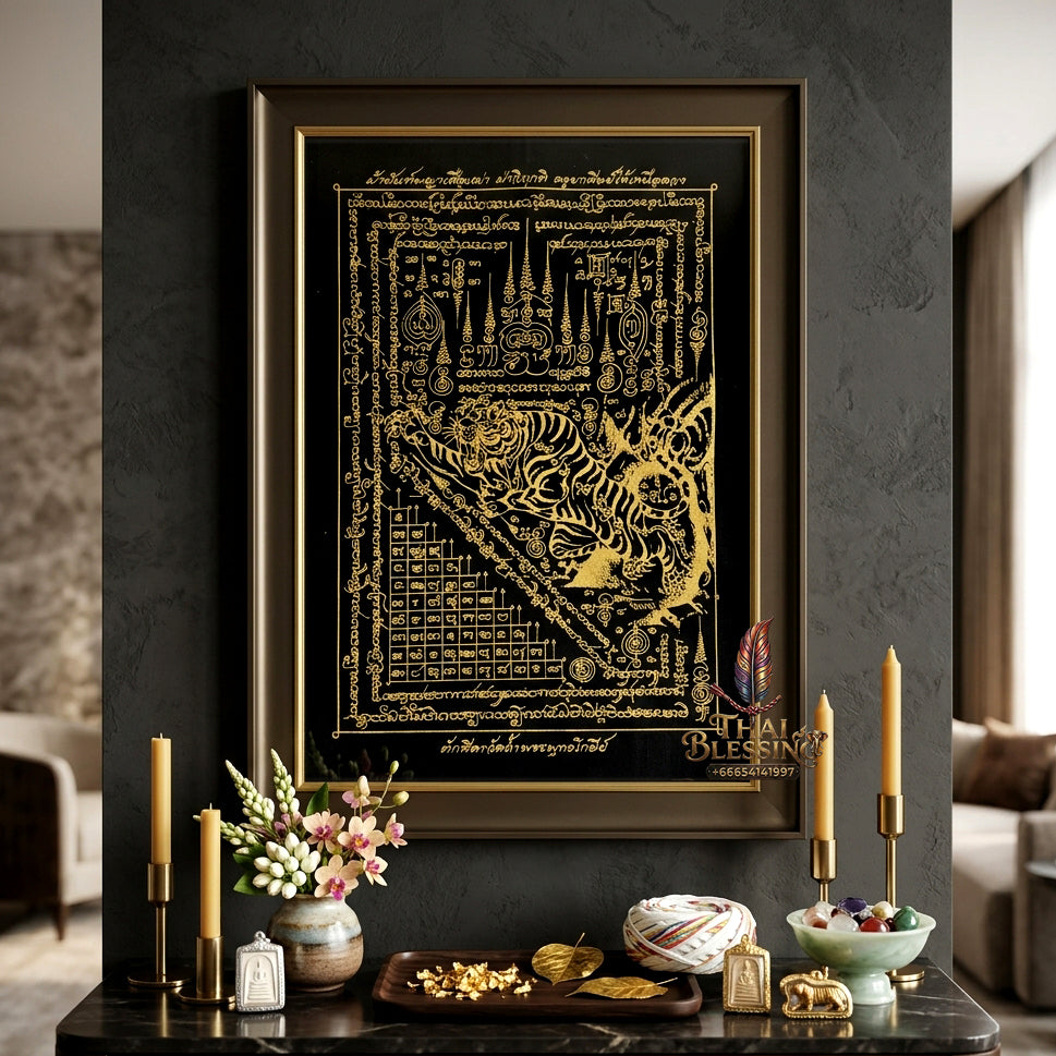 ✨🐅 Sacred Alpha Sovereign Overlord Ynt Cloth - Phra Achan Prasut Wat Nai Tao 2022 Crisis Breakthrough Masterpiece (8x12 Inches), Ultimate Destiny Realignment Matrix, Premium Executive Dominance & Market Velocity Shield