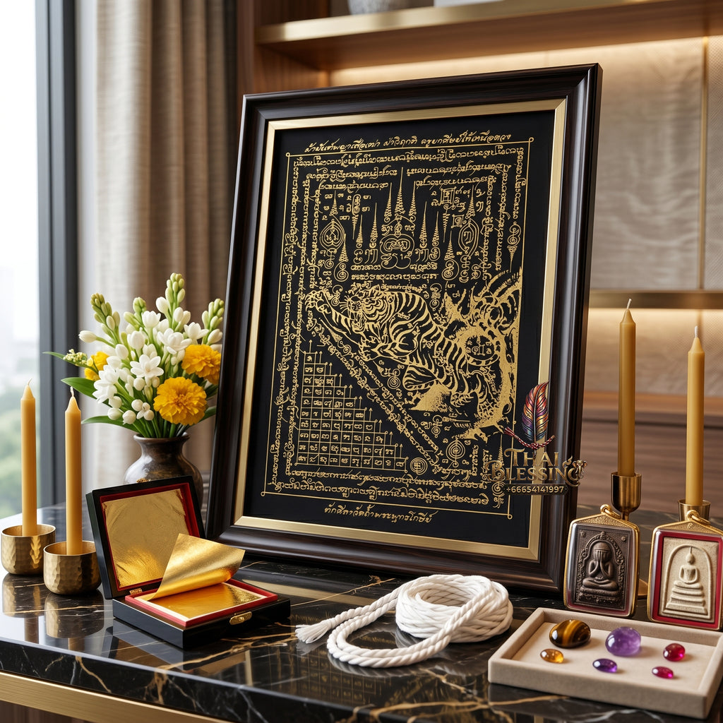 ✨🐅 Sacred Alpha Sovereign Overlord Ynt Cloth - Phra Achan Prasut Wat Nai Tao 2022 Crisis Breakthrough Masterpiece (8x12 Inches), Ultimate Destiny Realignment Matrix, Premium Executive Dominance & Market Velocity Shield