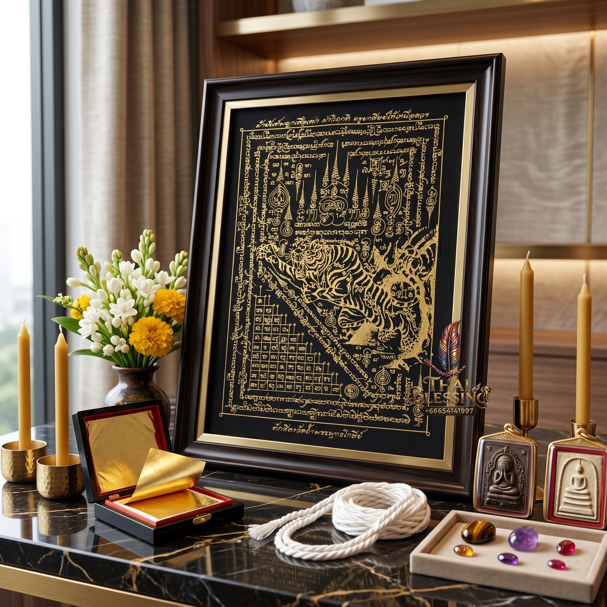 ✨🐅 Sacred Alpha Sovereign Overlord Ynt Cloth - Phra Achan Prasut Wat Nai Tao 2022 Crisis Breakthrough Masterpiece (8x12 Inches), Ultimate Destiny Realignment Matrix, Premium Executive Dominance & Market Velocity Shield
