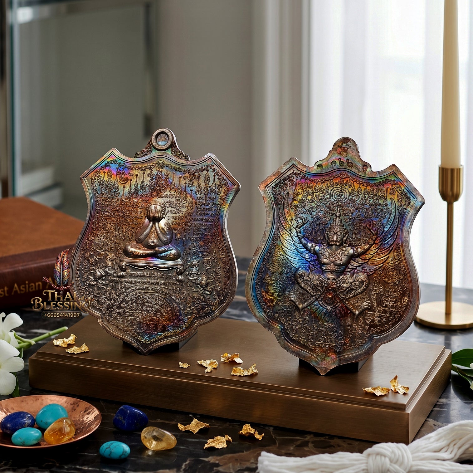 ✨🧘‍♂️🌈 Sacred Sovereign Macro-Aura Grid Series 2 - Luang Phor Sanan Wat Klang Ratchakru Tharam 2016 Iridescent Copper Edition (3.3x4.4 cm), Multi-Grid Script Core & Spectrum Capital Catalyst