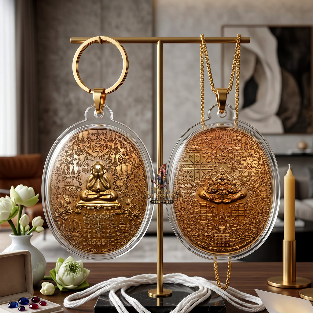 ✨🧘‍♂️🪙 Sacred Sovereign Macro-Aura Grid - Luang Phor Sanan Wat Klang Ratchakru Tharam 2013 Master-Alloy Legacy Edition (3.3x4.4 cm), Multi-Grid Script Core & Capital Inflow Matrix