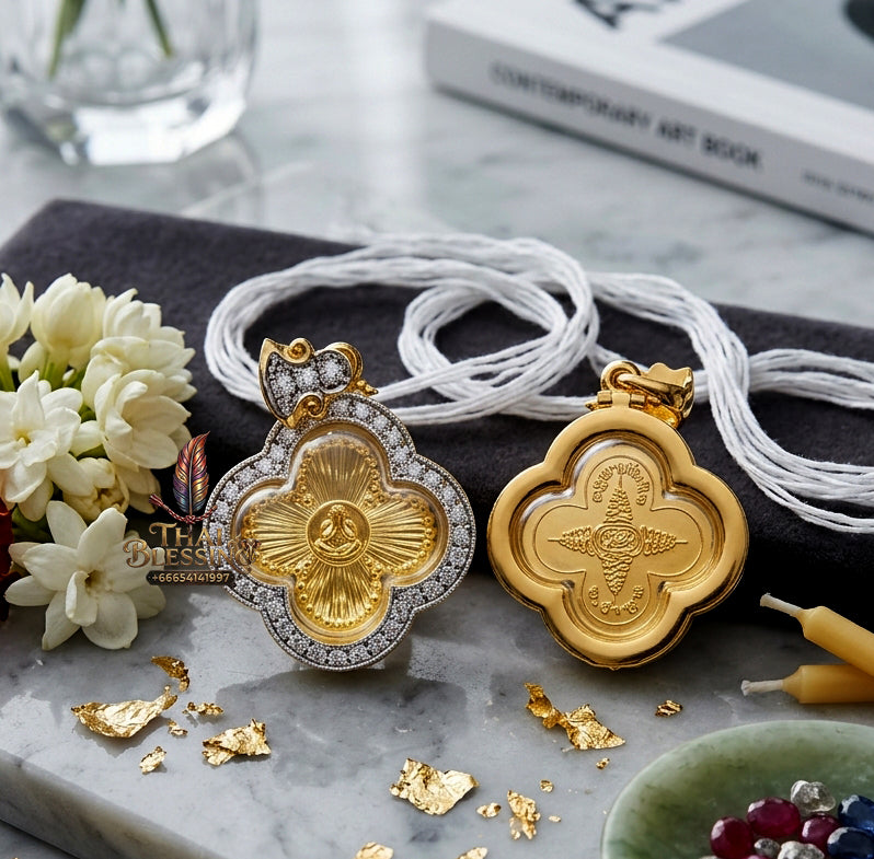 ✨🌸💰 Premium Floral Sovereign Eyeless Contemplation Medallion - Kruba Tanjai Wat Phrathat Doi Hang Bat 2025 Instantaneous Capital Velocity Pendant (4.5x3.6 cm), Elite Botanical Affinity & Omni-Channel Wealth Core