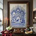 ✨🧘‍♂️ Thai Sacred All-Master Assembly Yantra Cloth - Luang Pu Dee Wat Thepakon 2009 First Wai Kru Memorial Scroll, Ultimate Wealth Destiny Opener Premium Spiritual Wall Art
