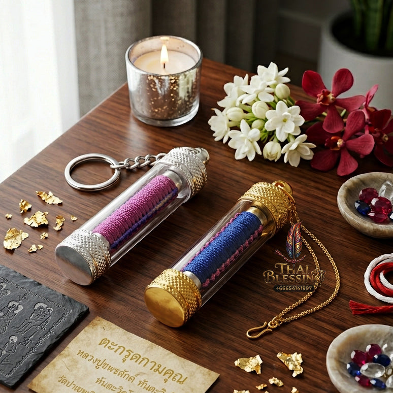 🔮 Sacred Infinite Interpersonal Magnetism Cord-Wrapped Scroll - Luang Pu Pongsak Wat Pa Thep Nimit 2024 Legacy Edition (4x1 cm), Ultimate Charismatic Resonance & Consumer Affinity Catalyst