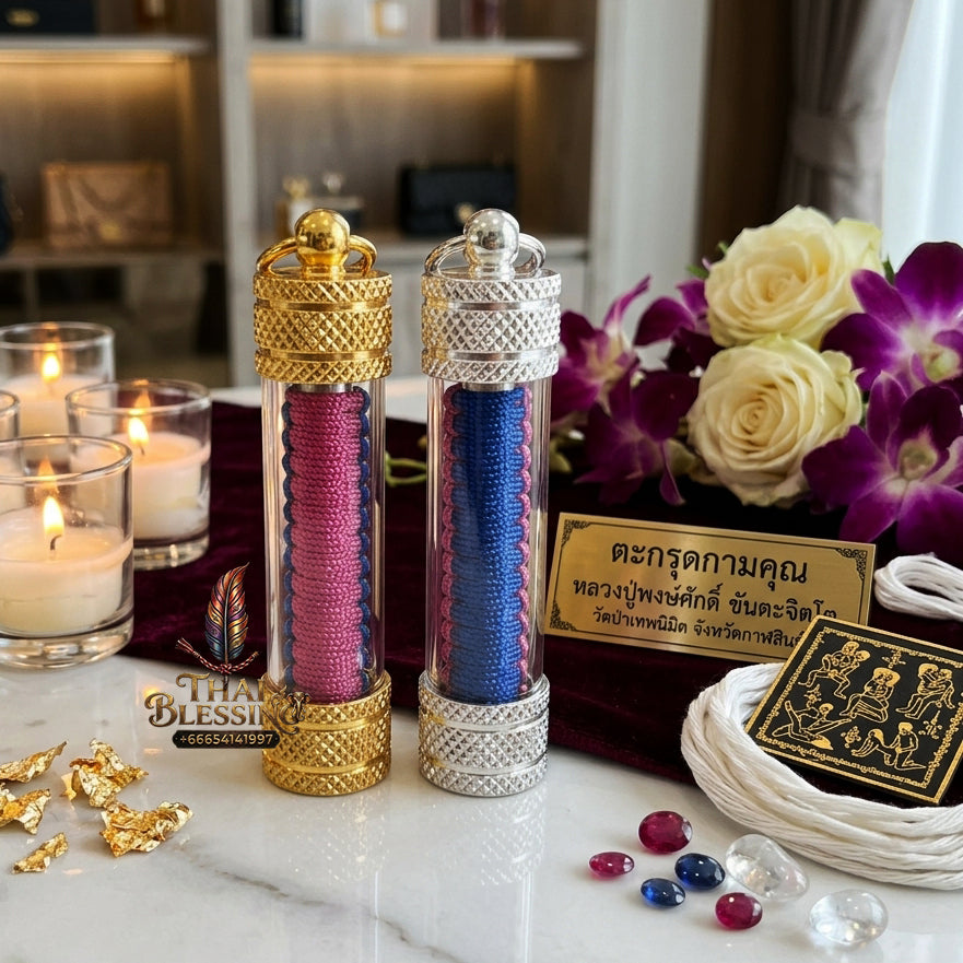 🔮 Sacred Infinite Interpersonal Magnetism Cord-Wrapped Scroll - Luang Pu Pongsak Wat Pa Thep Nimit 2024 Legacy Edition (4x1 cm), Ultimate Charismatic Resonance & Consumer Affinity Catalyst