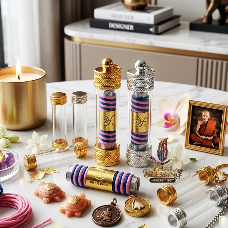 ✨👑 Sacred Thermal Alchemical Overlord Takrut - Luang Pu Maen Samnak Song Khao Chan 2023 Consecrated Legacy Amulet, Ultimate Stagnation Transmutation Shield, Premium Multi-Channel Fortune Power Capsule