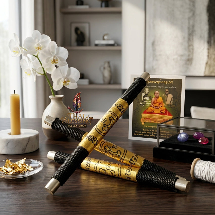 ✨👑 Sacred Celestial Canopy Overlord Takrut - Luang Phor Somchit Wat Chao Paet Song Trai Hand-Inscribed 5-Inch Ancient Scroll, Ultimate Sovereign Command Matrix, Premium Executive Fortune Power Talisman