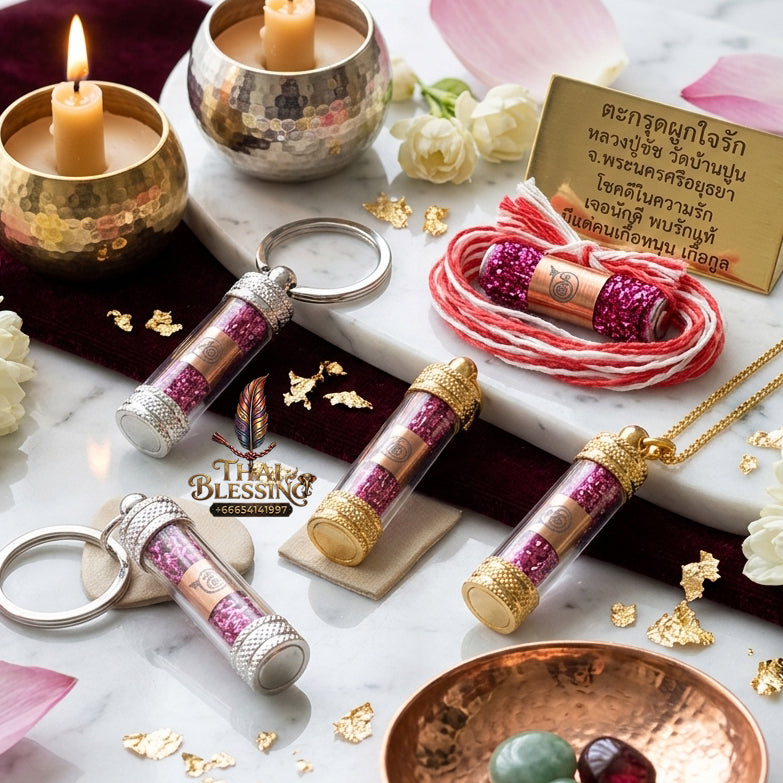 ✨💖 Sacred Heart-Binding Magnetism Takrut - Luang Pu Chach Wat Ban Poon 2024 Legacy Compact Scroll, Ultimate Social Affection Aura, Premium Interpersonal Resonance & Wealth Catalyst Amulet