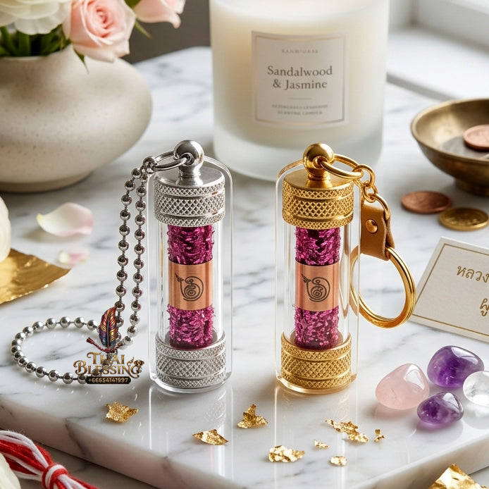 ✨💖 Sacred Heart-Binding Magnetism Takrut - Luang Pu Chach Wat Ban Poon 2024 Legacy Compact Scroll, Ultimate Social Affection Aura, Premium Interpersonal Resonance & Wealth Catalyst Amulet