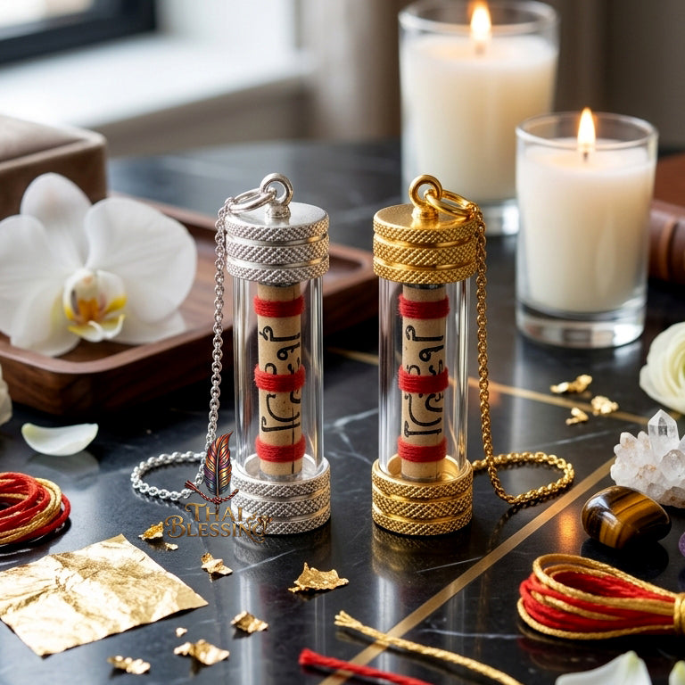 ✨💰 Thai Golden Wealth Takrut Amulet - Luang Phor Rak Wat Sutthawas 2013, Billionaire Diamond Prosperity Talisman, Magnetic Success Charisma Spiritual Jewelry