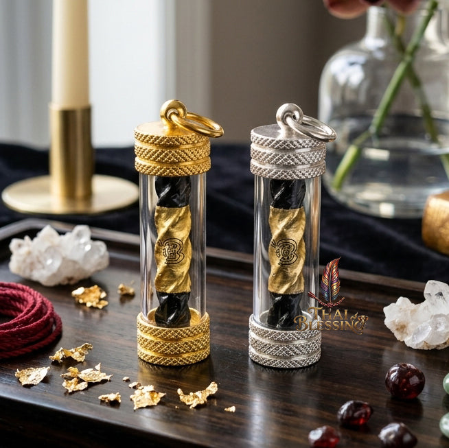 ✨🛡️ Thai Sacred Tri Ni Sing He Amulet Takrut - Luang Phor Phat Wat Huay Duan 2021, Billionaire Wealth Prosperity Talisman, Ancient Divine Protection Spiritual Jewelry