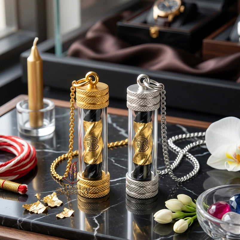 ✨🛡️ Thai Sacred Tri Ni Sing He Amulet Takrut - Luang Phor Phat Wat Huay Duan 2021, Billionaire Wealth Prosperity Talisman, Ancient Divine Protection Spiritual Jewelry