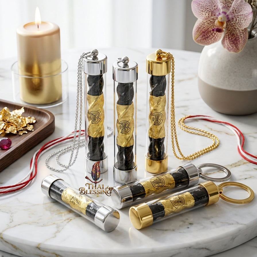 ✨🛡️ Thai Sacred Tri Ni Sing He Amulet Takrut - Luang Phor Phat Wat Huay Duan 2021, Billionaire Wealth Prosperity Talisman, Ancient Divine Protection Spiritual Jewelry