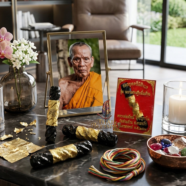 ✨🛡️ Thai Sacred Tri Ni Sing He Amulet Takrut - Luang Phor Phat Wat Huay Duan 2021, Billionaire Wealth Prosperity Talisman, Ancient Divine Protection Spiritual Jewelry