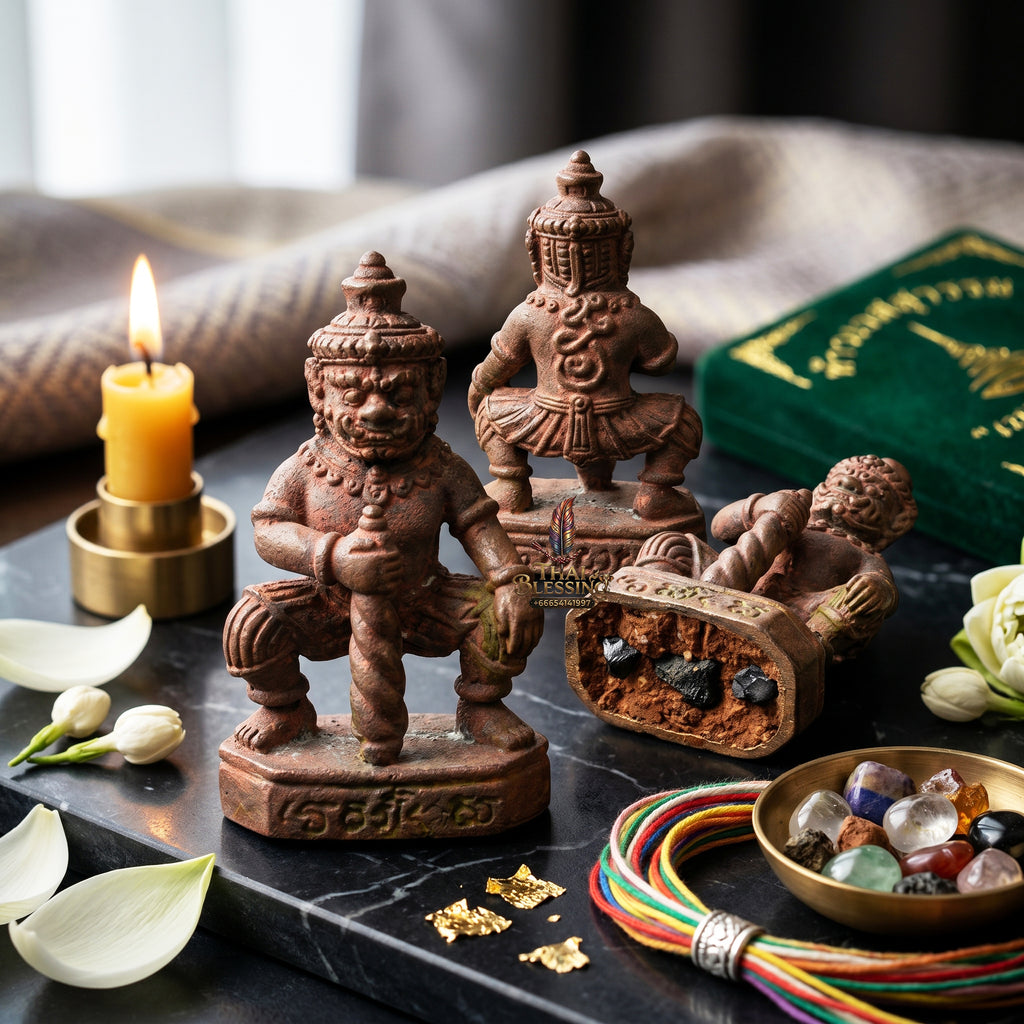 ✨👹👑 Sacred Sovereign Wealth Overlord - Ta Phoon (Khem Thong Lineage) 2014 Bronze-Alloy Guardian (3 cm), Micro-Acoustic Copper Scroll & Asset Protection Anchor