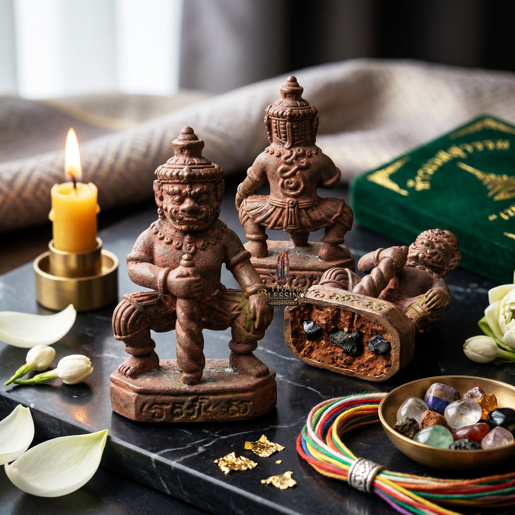 ✨👹👑 Sacred Sovereign Wealth Overlord - Ta Phoon (Khem Thong Lineage) 2014 Bronze-Alloy Guardian (3 cm), Micro-Acoustic Copper Scroll & Asset Protection Anchor