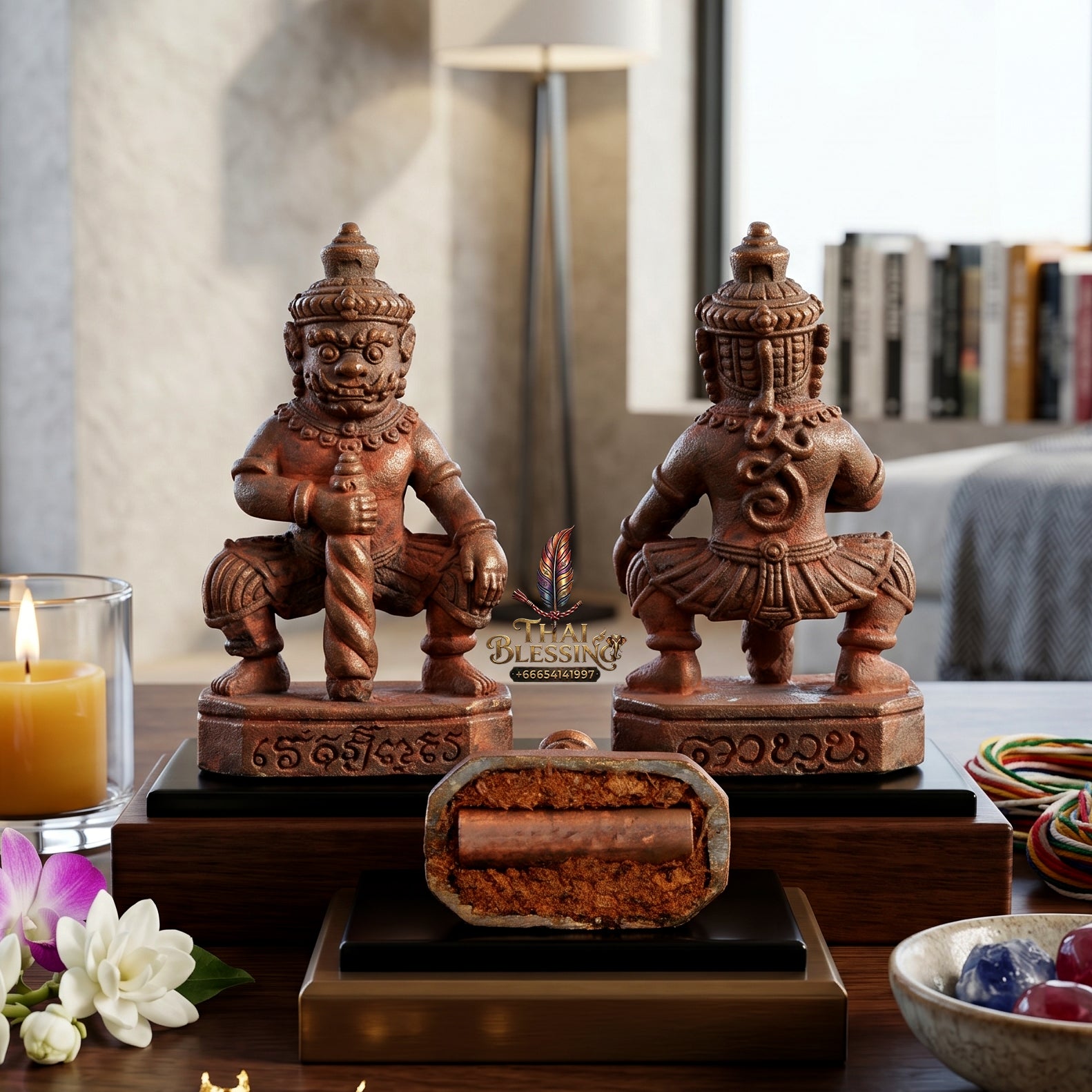 ✨👹👑 Sacred Sovereign Wealth Overlord - Ta Phoon (Khem Thong Lineage) 2014 Bronze-Alloy Guardian (3 cm), Micro-Acoustic Copper Scroll & Asset Protection Anchor