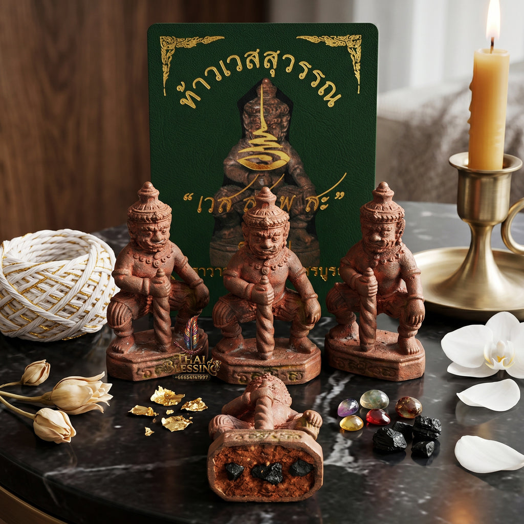 ✨👹👑 Sacred Sovereign Wealth Overlord - Ta Phoon (Khem Thong Lineage) 2014 Bronze-Alloy Guardian (3 cm), Micro-Acoustic Copper Scroll & Asset Protection Anchor Bronz
