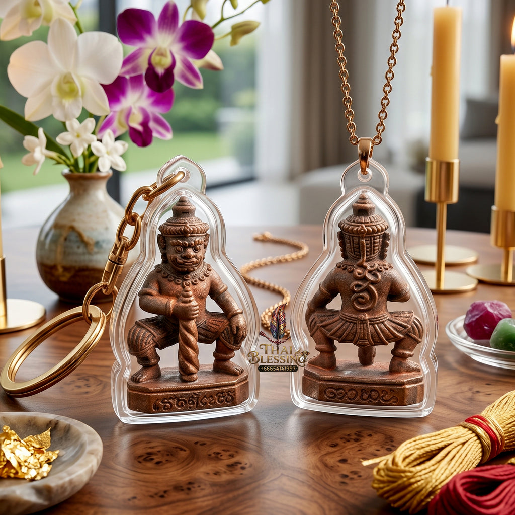 ✨👹👑 Sacred Sovereign Wealth Overlord - Ta Phoon (Khem Thong Lineage) 2014 Bronze-Alloy Guardian (3 cm), Micro-Acoustic Copper Scroll & Asset Protection Anchor