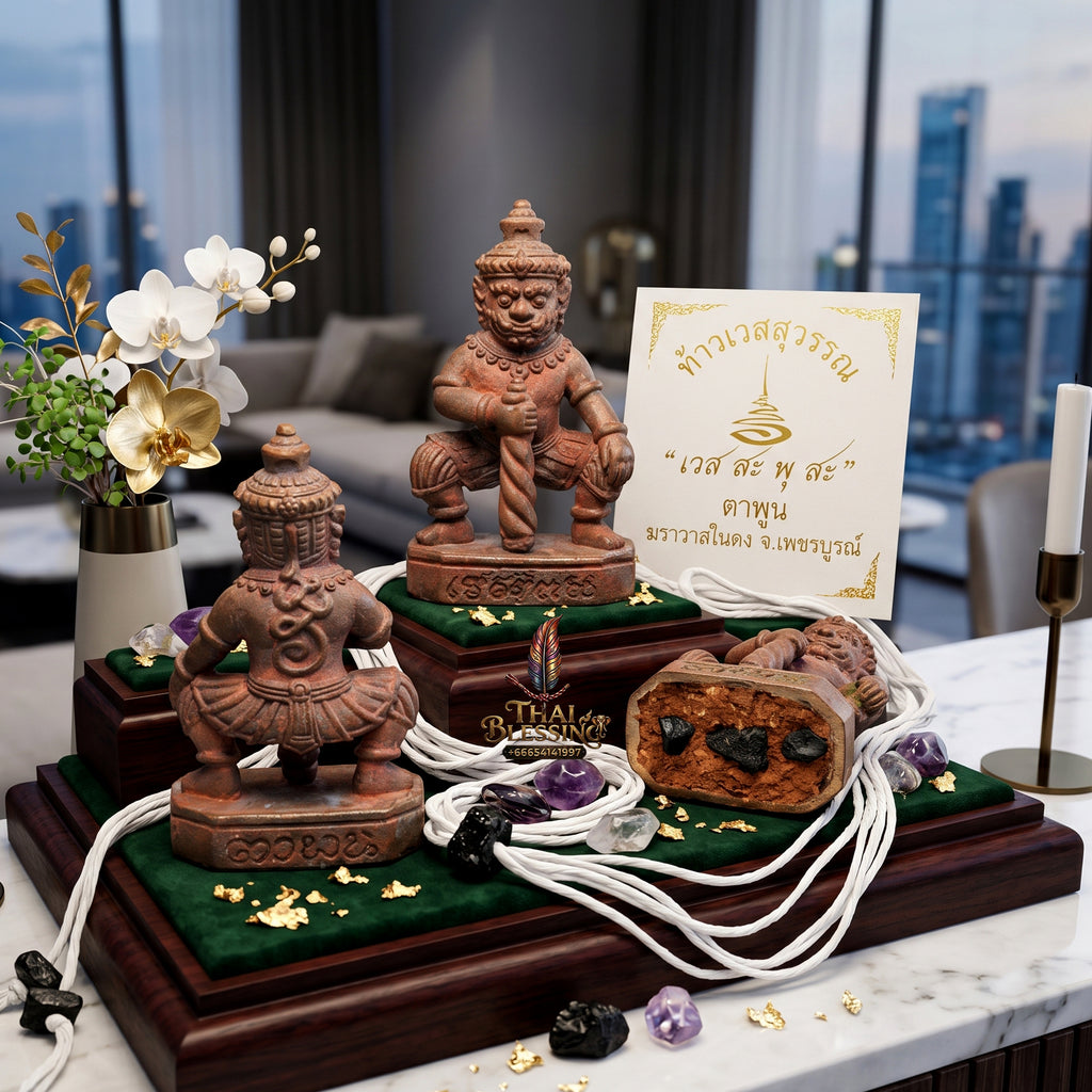 ✨👹👑 Sacred Sovereign Wealth Overlord - Ta Phoon (Khem Thong Lineage) 2014 Bronze-Alloy Guardian (3 cm), Micro-Acoustic Copper Scroll & Asset Protection Anchor