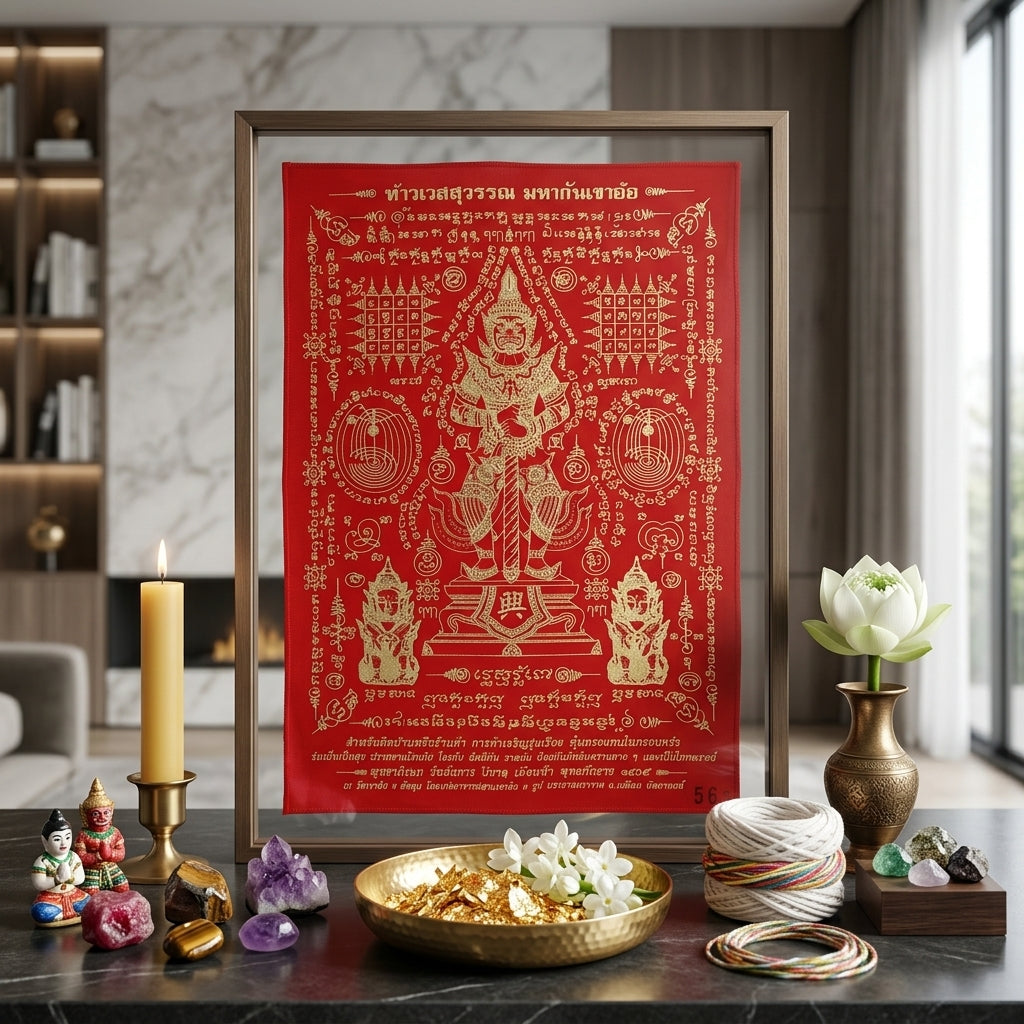 ✨👑 Sacred Northern Guardian Overlord Ynt Cloth - Wat Khao Or 2022 Consecrated Legacy Edition (21x29.5 cm), Ultimate Asset Protection Matrix, Premium Executive Fortune & Corporate Security Shield
