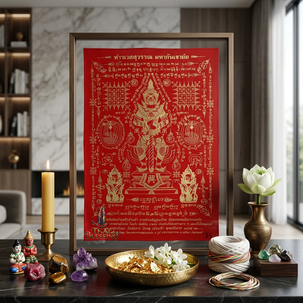 ✨👑 Sacred Northern Guardian Overlord Ynt Cloth - Wat Khao Or 2022 Consecrated Legacy Edition (21x29.5 cm), Ultimate Asset Protection Matrix, Premium Executive Fortune & Corporate Security Shield