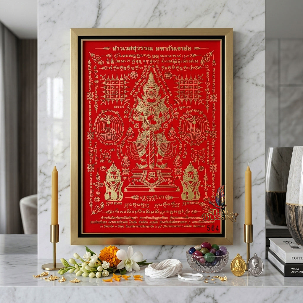 ✨👑 Sacred Northern Guardian Overlord Ynt Cloth - Wat Khao Or 2022 Consecrated Legacy Edition (21x29.5 cm), Ultimate Asset Protection Matrix, Premium Executive Fortune & Corporate Security Shield
