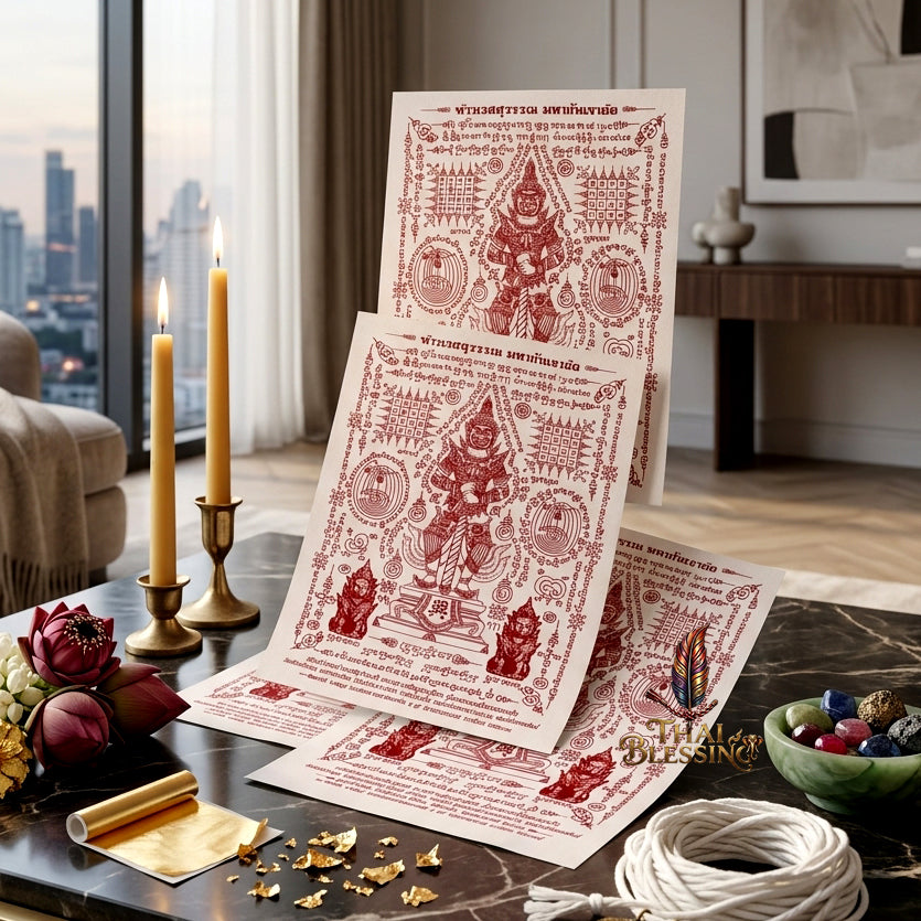 ✨👑 Sacred Northern Guardian Overlord Ynt Cloth - Wat Khao Or 2022 Consecrated Legacy Edition (21x29.5 cm), Ultimate Asset Protection Matrix, Premium Executive Fortune & Corporate Security Shield