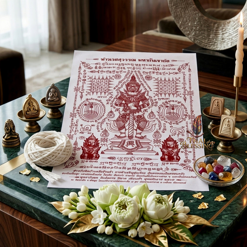 ✨👑 Sacred Northern Guardian Overlord Ynt Cloth - Wat Khao Or 2022 Consecrated Legacy Edition (21x29.5 cm), Ultimate Asset Protection Matrix, Premium Executive Fortune & Corporate Security Shield