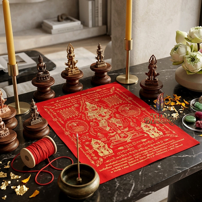 ✨👑 Sacred Northern Guardian Overlord Ynt Cloth - Wat Khao Or 2022 Consecrated Legacy Edition (21x29.5 cm), Ultimate Asset Protection Matrix, Premium Executive Fortune & Corporate Security Shield