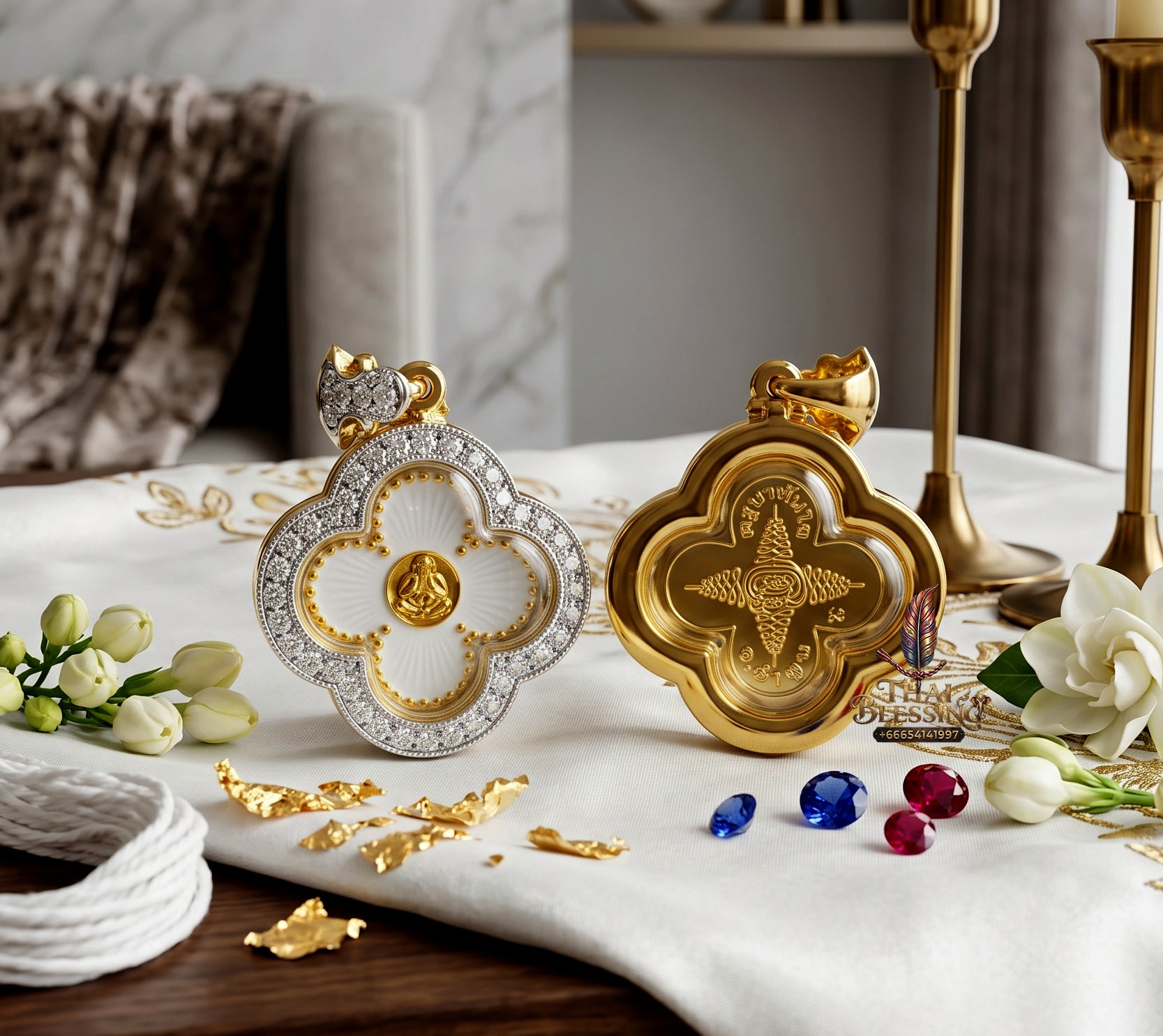 ✨🌸💰 Premium Floral Sovereign Eyeless Contemplation Medallion - Kruba Tanjai Wat Phrathat Doi Hang Bat 2025 Instantaneous Capital Velocity Pendant (4.5x3.6 cm), Elite Botanical Affinity & Omni-Channel Wealth Core