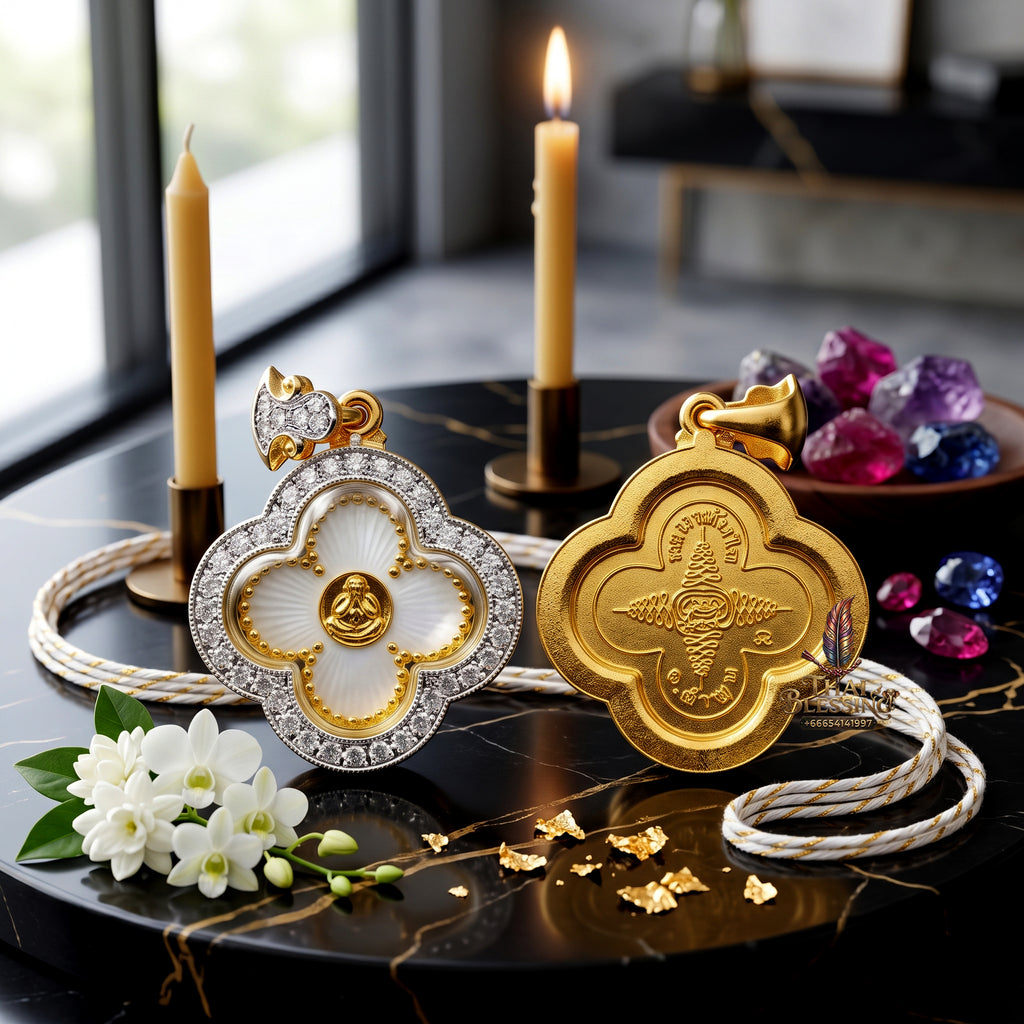 ✨🌸💰 Premium Floral Sovereign Eyeless Contemplation Medallion - Kruba Tanjai Wat Phrathat Doi Hang Bat 2025 Instantaneous Capital Velocity Pendant (4.5x3.6 cm), Elite Botanical Affinity & Omni-Channel Wealth Core