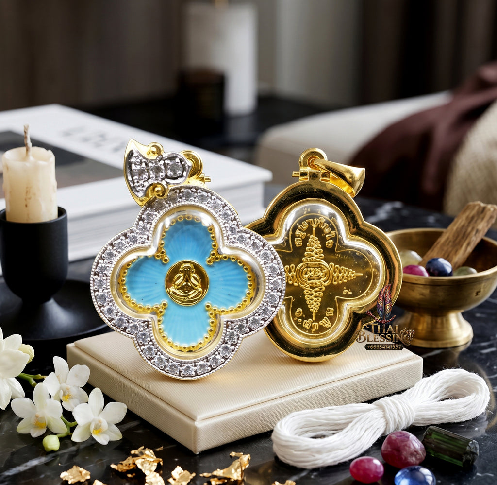 ✨🌸💰 Premium Floral Sovereign Eyeless Contemplation Medallion - Kruba Tanjai Wat Phrathat Doi Hang Bat 2025 Instantaneous Capital Velocity Pendant (4.5x3.6 cm), Elite Botanical Affinity & Omni-Channel Wealth Core