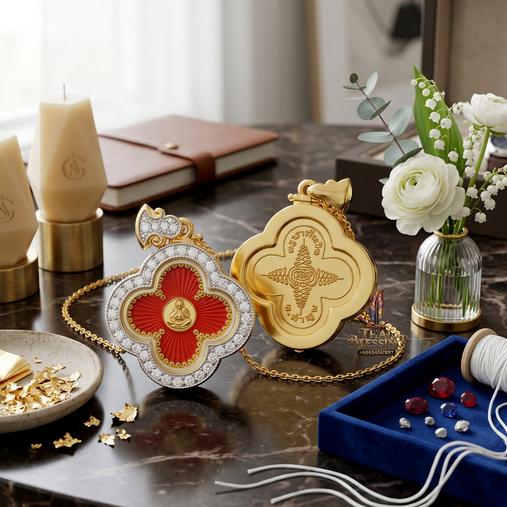 ✨🌸💰 Premium Floral Sovereign Eyeless Contemplation Medallion - Kruba Tanjai Wat Phrathat Doi Hang Bat 2025 Instantaneous Capital Velocity Pendant (4.5x3.6 cm), Elite Botanical Affinity & Omni-Channel Wealth Core