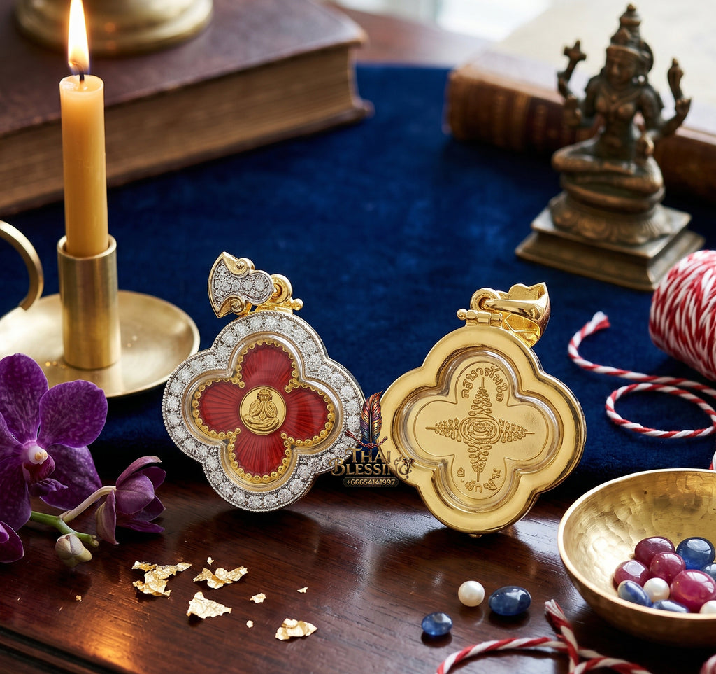 ✨🌸💰 Premium Floral Sovereign Eyeless Contemplation Medallion - Kruba Tanjai Wat Phrathat Doi Hang Bat 2025 Instantaneous Capital Velocity Pendant (4.5x3.6 cm), Elite Botanical Affinity & Omni-Channel Wealth Core