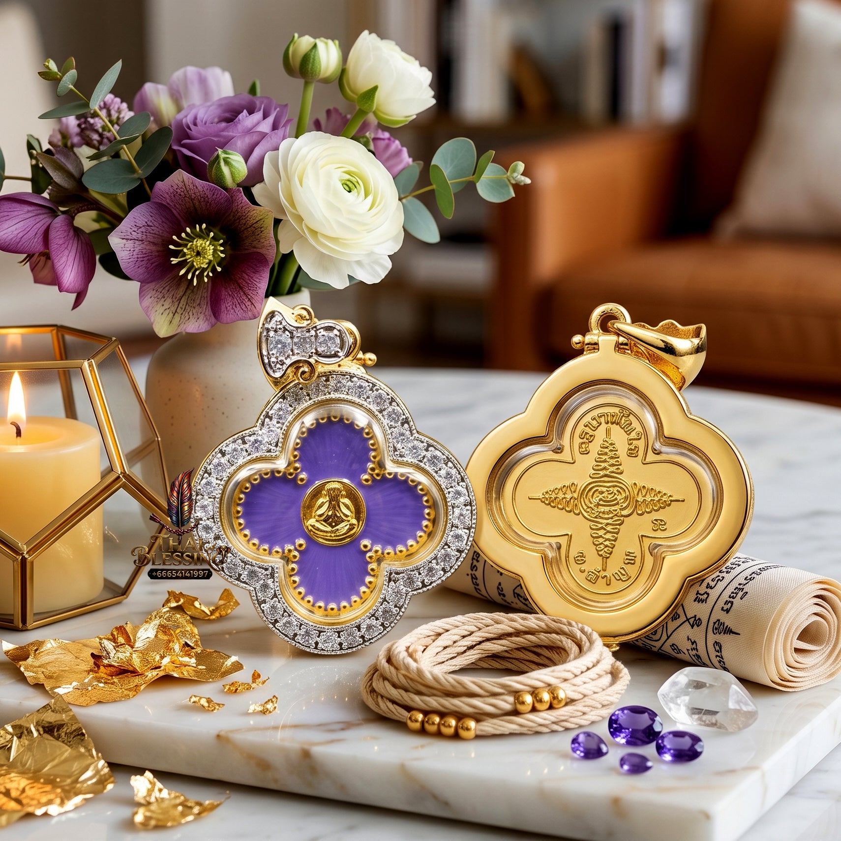 ✨🌸💰 Premium Floral Sovereign Eyeless Contemplation Medallion - Kruba Tanjai Wat Phrathat Doi Hang Bat 2025 Instantaneous Capital Velocity Pendant (4.5x3.6 cm), Elite Botanical Affinity & Omni-Channel Wealth Core